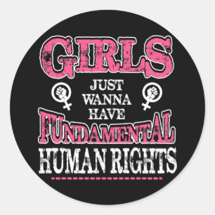 Girls Just Wanna Have Fundamental Rights Classic Round Sticker