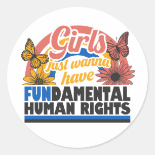 Girls Just Wanna Have Fundamental Rights Classic Round Sticker