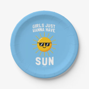 Girls Just Wanna Have Sun Paper Plate