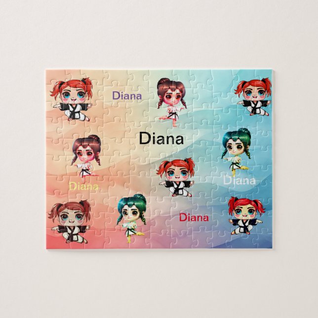 Girl's Karate and Kung fu Jigsaw Puzzle (Horizontal)