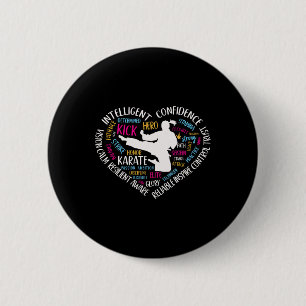 Girls Karate Heart For Teens Women Love Martial Ar 6 Cm Round Badge