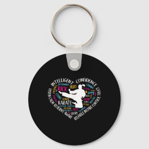 Girls Karate Heart for Teens Women Love Martial Key Ring