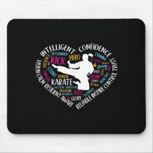 Girls Karate Heart for Teens Women Love Martial Mouse Pad