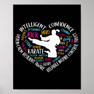 Girls Karate Heart Teens Martial Arts Poster