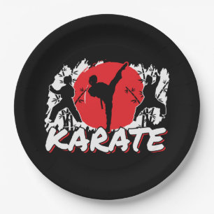 Girls Karate - Patriotic Japan Japanese Theme Paper Plate
