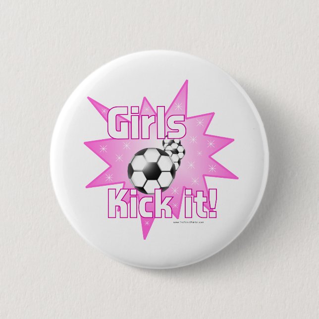 Girls Kick it 6 Cm Round Badge (Front)