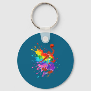 Girls Kids Basketball Player Bball Tank Top Key Ring