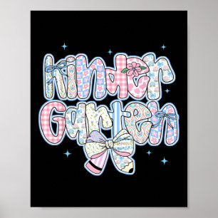 Girls Kindergarten Back To School Coquette Preppy Poster