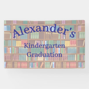 Girl's Kindergarten Bookshelf Graduation Banner