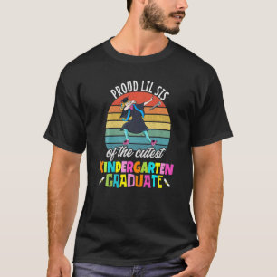 Girls Kindergarten Graduation Proud Lil Sis Dabbin T-Shirt
