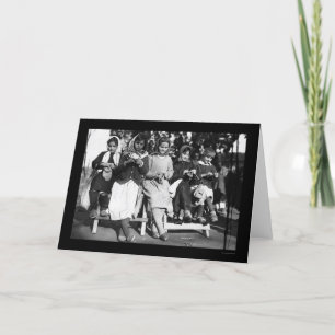 Girls Knitting in Albania 1923 Card