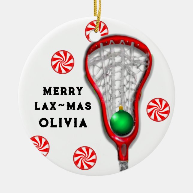 Girls Lacrosse Ceramic Ornament (Front)