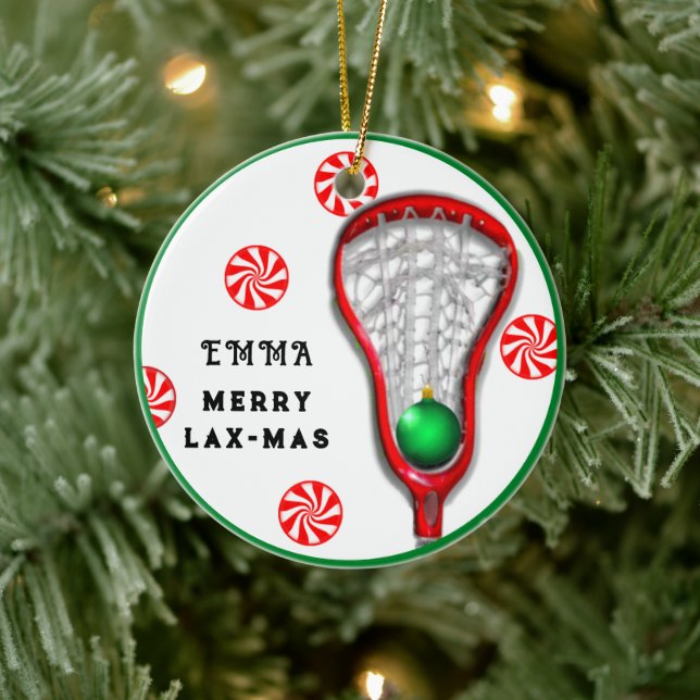 girls lacrosse ceramic tree decoration (Tree)