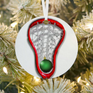 Girls Lacrosse Christmas Collectable Metal Tree Decoration