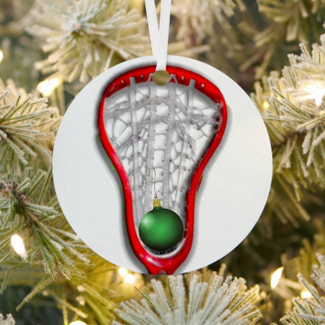 Girls Lacrosse Christmas Collectable Metal Tree Decoration (Insitu)
