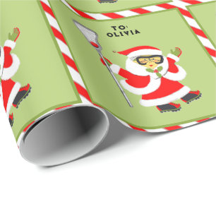 Girls Lacrosse Christmas Gift Wrapping Paper