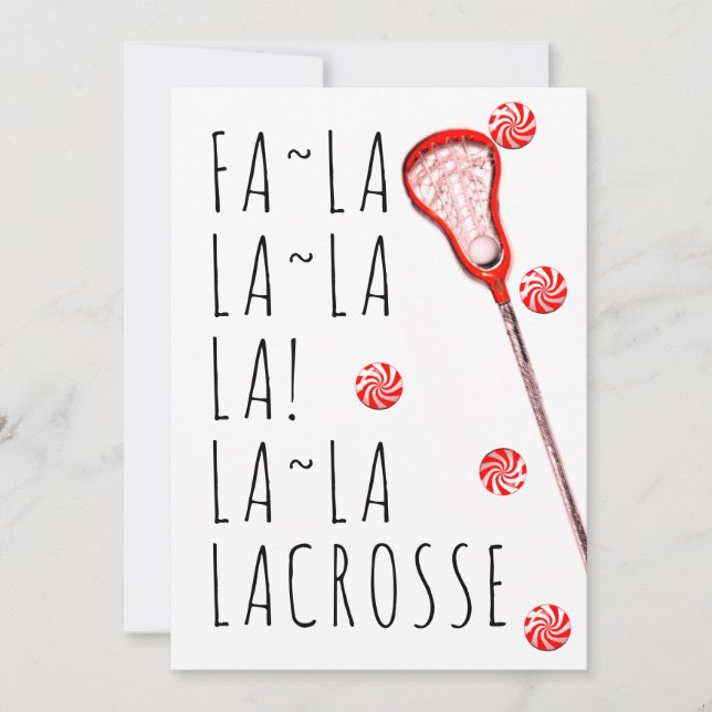 Girls Lacrosse Christmas Holiday Card (Front)