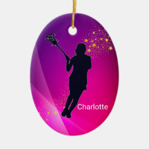 Girls Lacrosse Dominant Defender Ornament