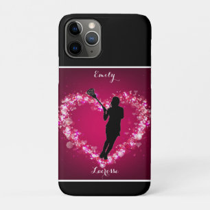Girls Lacrosse Floating Hearts     iPhone 11 Pro Case