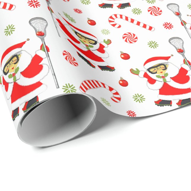 Girls Lacrosse Holiday Gift Wrapping Paper (Roll Corner)