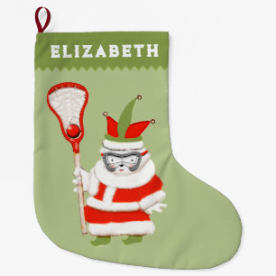 Girls Lacrosse Large Christmas Stocking