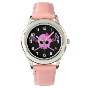 Girl's Lacrosse Pink Skull watch