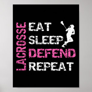 Girls Lacrosse T Shirt Lax Gear Gifts eat Sleep De Poster