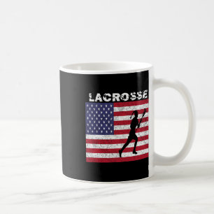 Girls Lacrosse Usa Flag T Shirt Distressed Vintage Coffee Mug