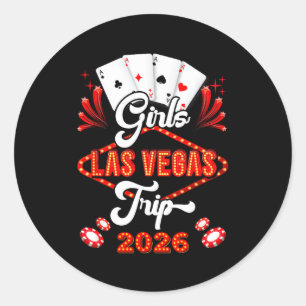 Girls las vegas trip 2026 family squad vacation classic round sticker