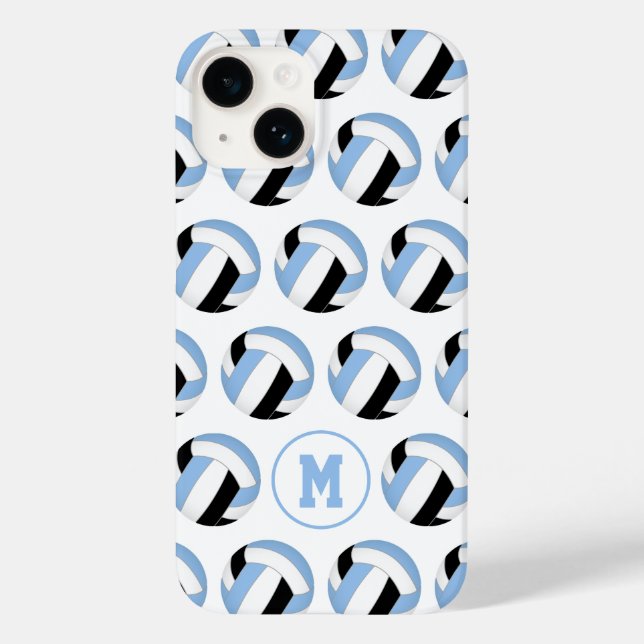 girls light blue black volleyballs pattern  Case-Mate iPhone case (Back)