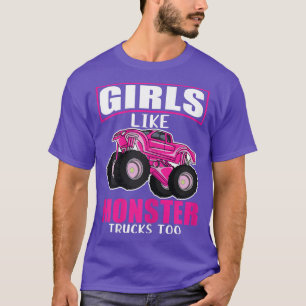 Girls Like Monster Trucks Too Women Purple Monster T-Shirt