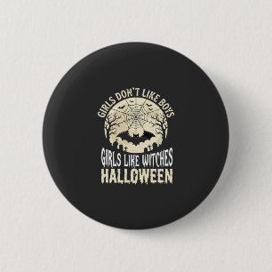 Girls Like Witches Halloween Bat Design_1 6 Cm Round Badge