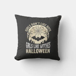 Girls Like Witches Halloween Bat Design_1 Cushion