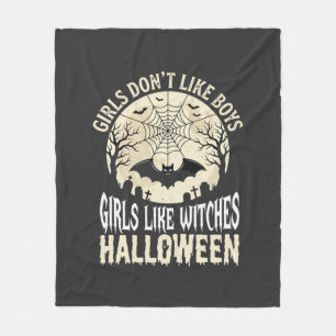 Girls Like Witches Halloween Bat Design_1 Fleece Blanket