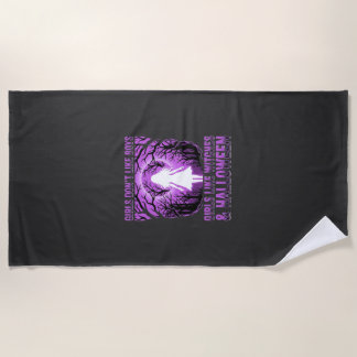 Girls Like Witches Halloween Design Beach Towel