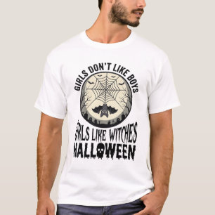 Girls Like Witches Halloween Vintage Vector Design T-Shirt