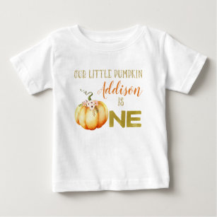 Girls Little Pumpkin 1st Birthday T-shirt