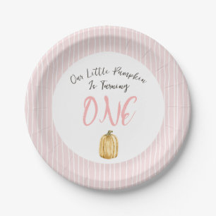 Girls Little Pumpkin Birthday Party Paper Plate