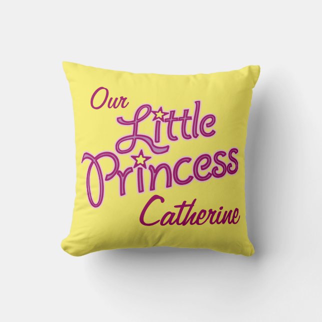 Girls little star princess name & photo pillow (Front)