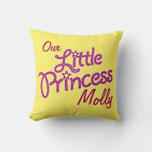Girls little star princess name & photo pillow