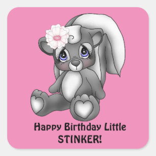 Girls little stinker Birthday sticker