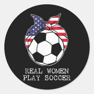 Girls Ll Ndana Flag Player Coach Real Women Play S Classic Round Sticker