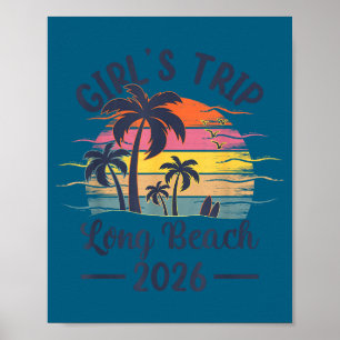 Girls Long Beach Ca Trip Vintage Poster