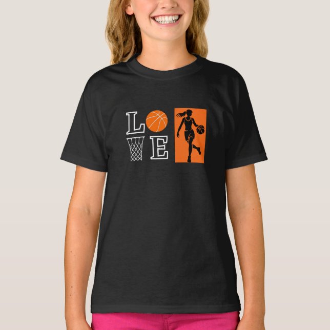 Girls Love Basketball, Basketball Player         T-Shirt (Front)