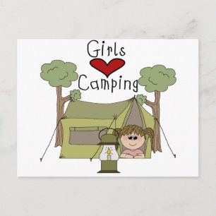 Girls Love Camping Postcard