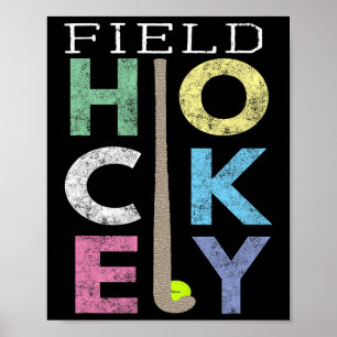Girls Love Field Hockey Fun Birthday Gift Product Poster