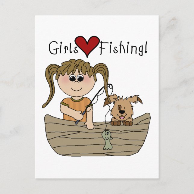 Girls Love Fishing Postcard (Front)