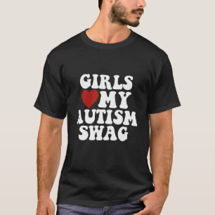 Girls Love My Autism Swag Funny Autistic Boy Gifts T-Shirt