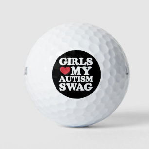 Girls Love My Autism Swag Funny Awareness Golf Balls