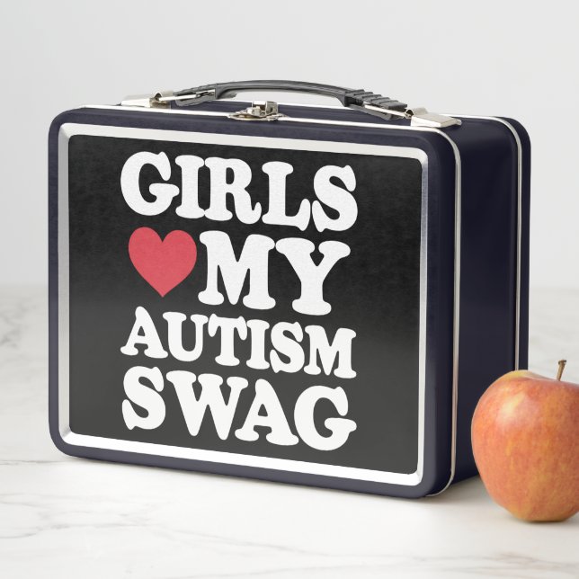 Girls Love My Autism Swag Funny Awareness Metal Lunch Box (In Situ)